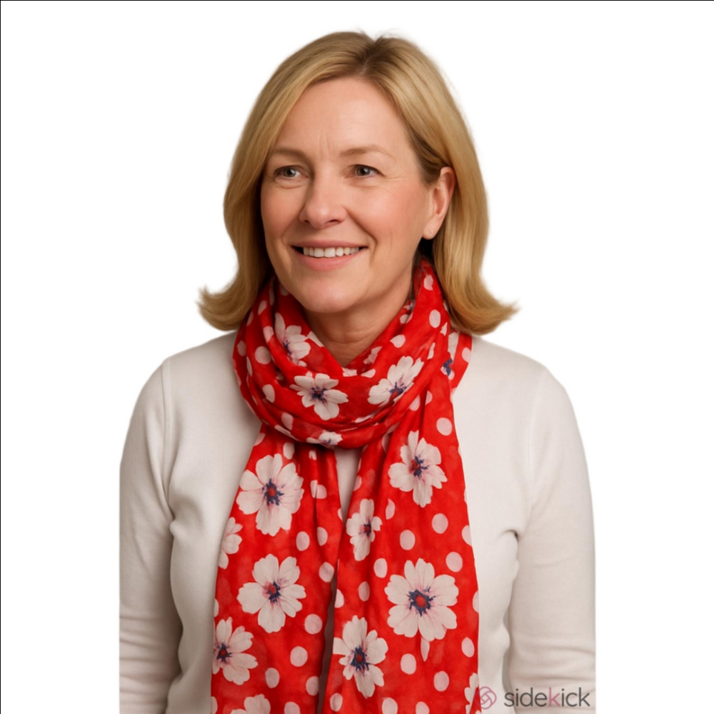 Kate Spade Red White Floral Wrap Scarf